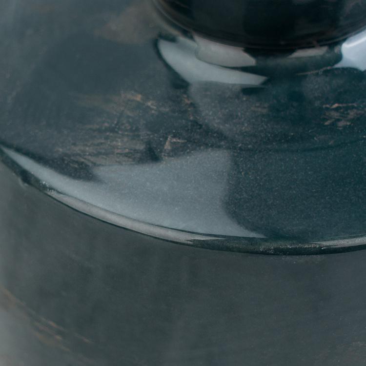 Широкая тёмно-синяя керамическая мини-ваза Бутыль Bottle Vase Dark Blue Wide