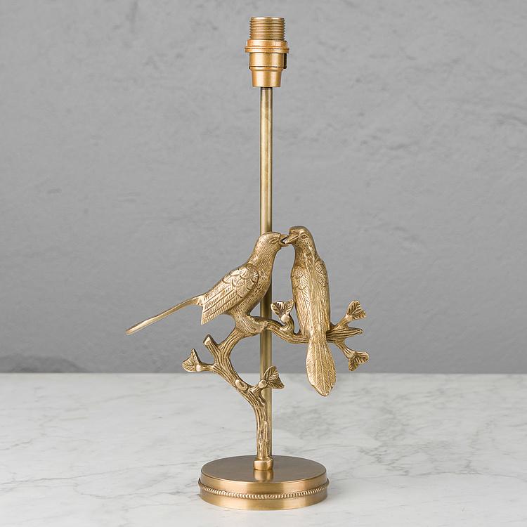 Настольная лампа с серым абажуром Две птицы Table Lamp With Gray Shade Two Birds