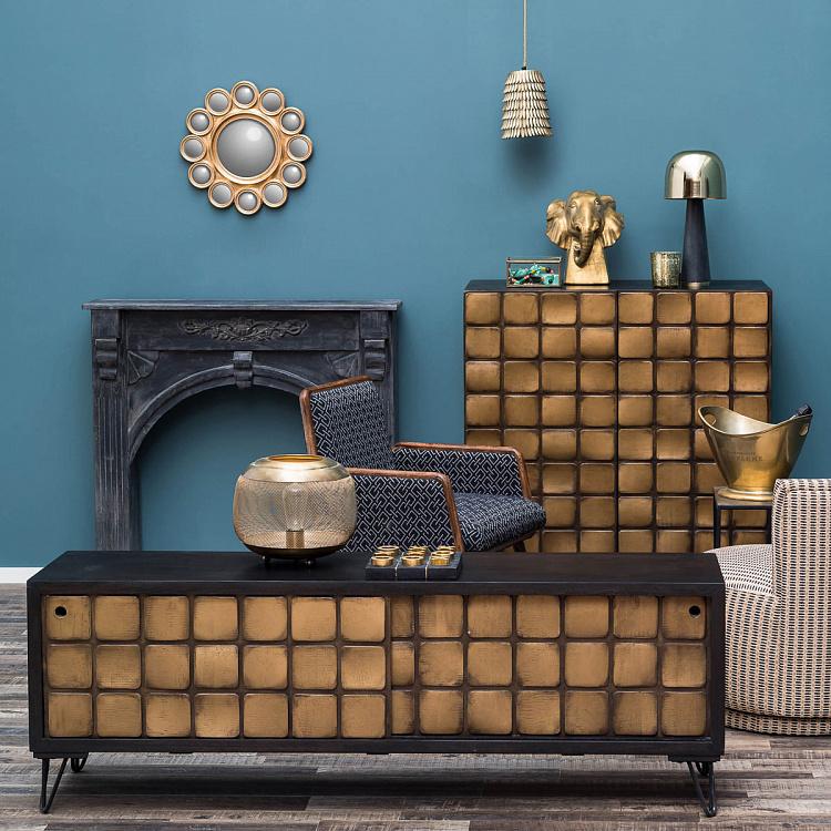 Декоративный чёрный камин-консоль Больё Beaulieu Wooden Fireplace Console Black