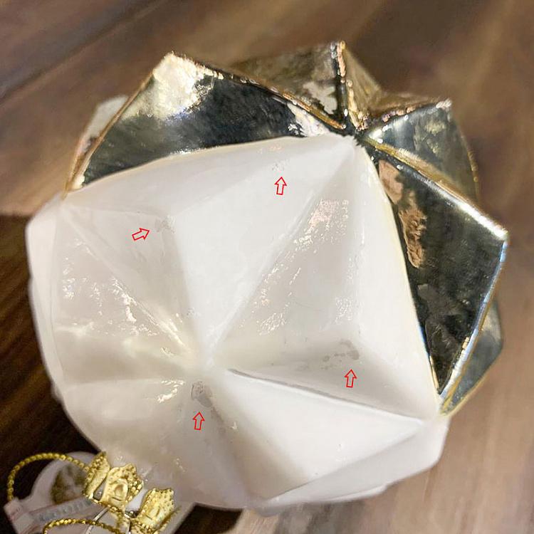 Набор из двух ёлочных шаров Пирамиды дисконт Set Of 2 Glass Pyramid Balls Cream/Gold 9 cm discount