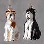 Набор из 2-х ёлочных игрушек Set Of 2 Glass Dogs Black/Cream 9 cm