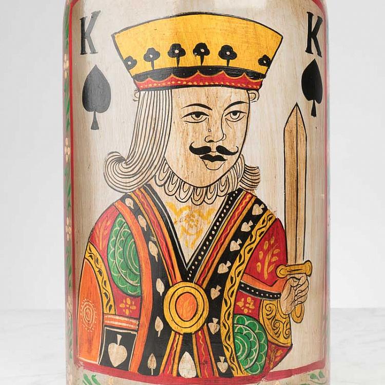 Бутыль с ручной росписью Король пик Handpainted Glass Bottle King Of Spades