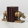 Набор из 2-х держателей для книг Bookend Rhino On Rectangular Stand