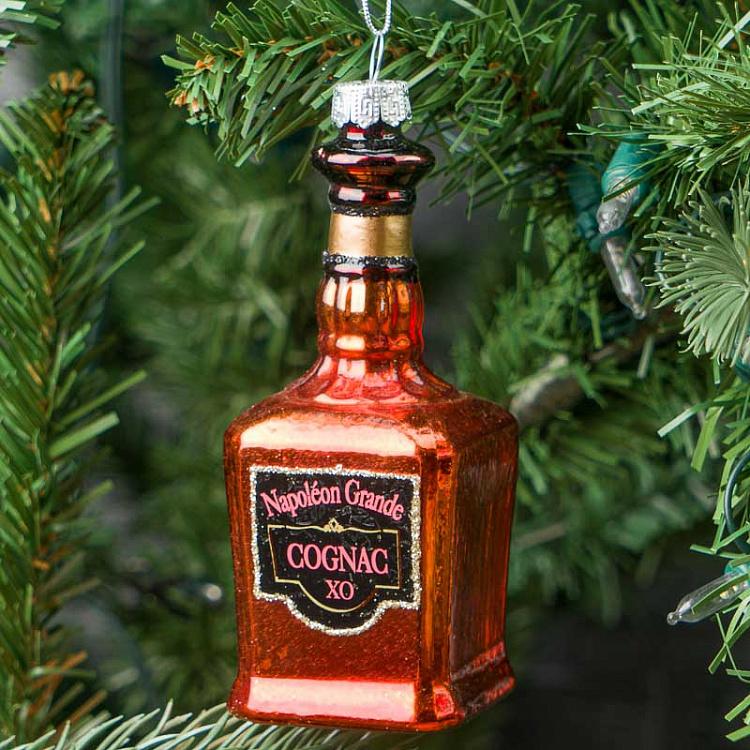 Ёлочная игрушка Коньяк Glass Hanger Cognac Bottle 11 cm