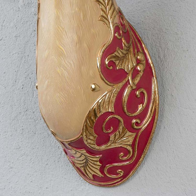 Новогоднее настенное украшение Голова Оленя Ornamental Deer Head Wall Display Brown/Burgundy 83 cm