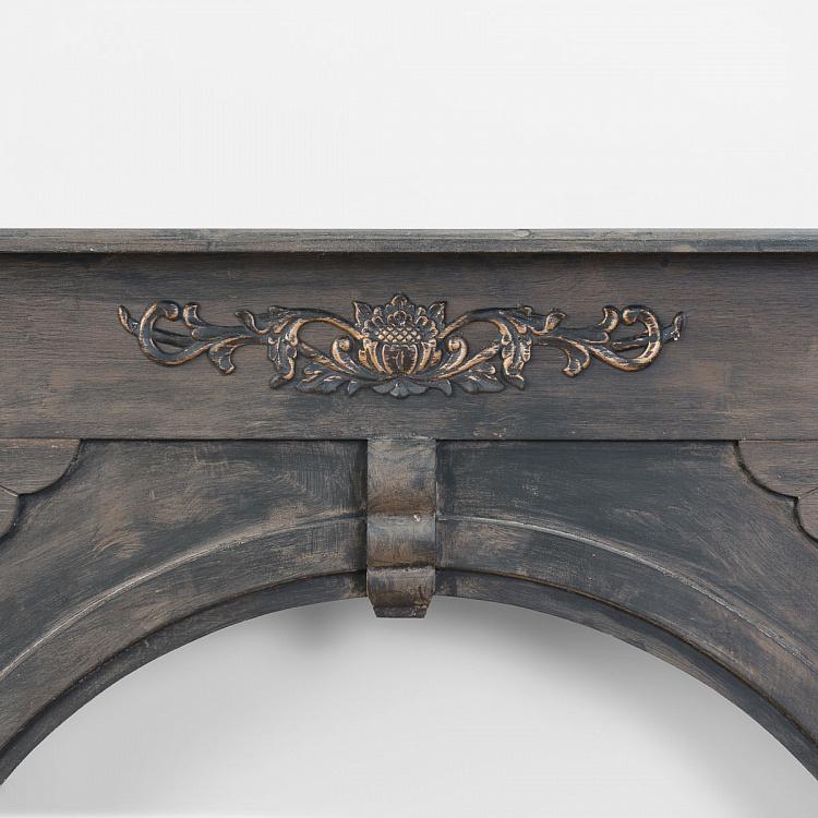 Декоративный чёрный камин-консоль Больё Beaulieu Wooden Fireplace Console Black