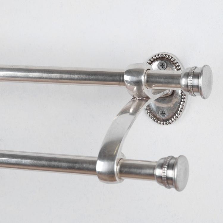 Двухместная вешалка для полотенец цвета состаренного серебра Beads Double Towel Rail Antique Silver
