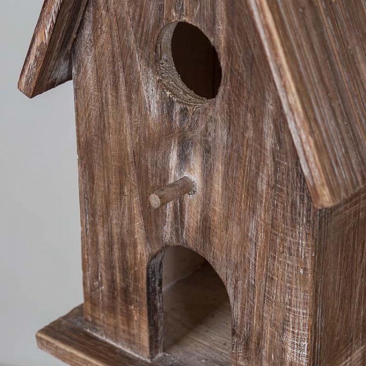 Деревянная кормушка для птиц с двумя отверстиями Cabane A Oiseaux Allongee En Bois 2 Ouvertures