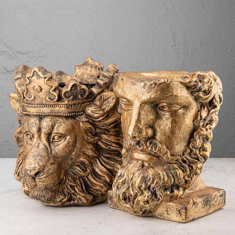 Золотая ваза Голова льва Кларенса Lion Head Clarence Vase Gold