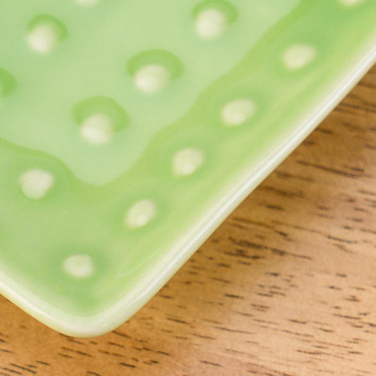 Салатовое сервировочное блюдо Пачи кактус Pachy Cactus Plate Light Green