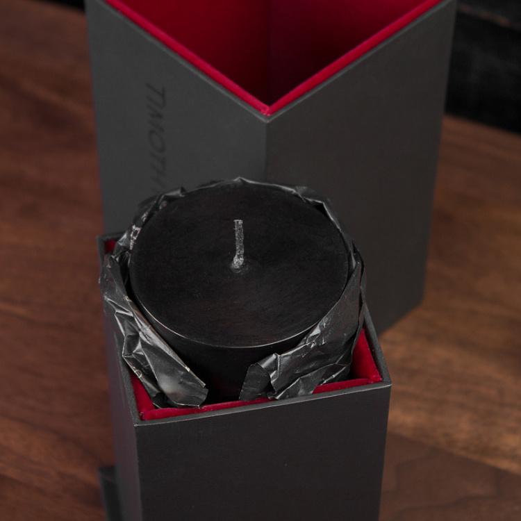 Аромасвеча ручной работы с запахом кожи в коробке, S Pillar Candle With Box Leather Scent Small