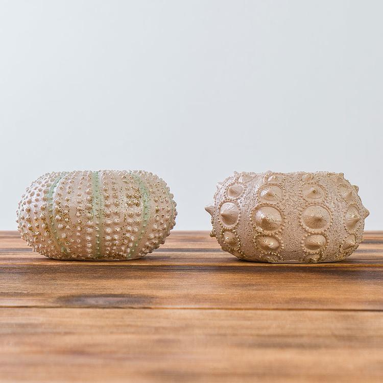 Набор из двух подсвечников Морские ежи Set Of 2 Sea Urchin Votive Holder White Pink