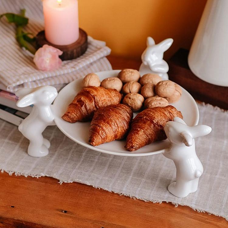 Сервировочная подставка-тортовница Кролики-воришки Plate For Sweets Rabbits Thieves