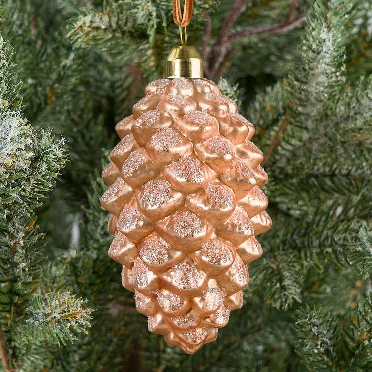 Ёлочная игрушка Янтарная шишка Cone Amber 12 cm