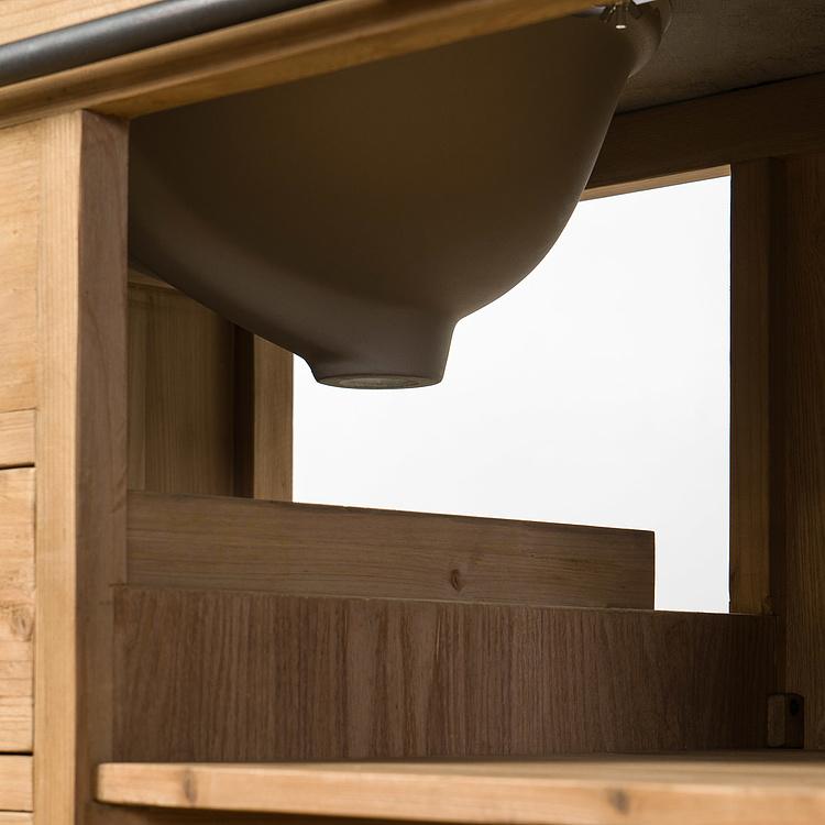 Тумба с двумя раковинами и раздвижной дверью Карелия Karelia Double Vanity With Sliding Iron Door DB