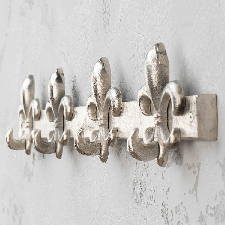 Четырёхместная настенная вешалка Королевская лилия Coat Rack 4 Hooks Fleur De Lis