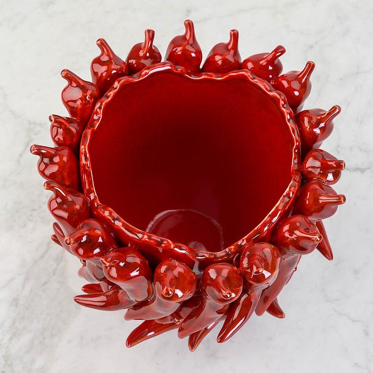 Красная ваза Перцы Чили, S Chili Bordeaux Red Vase Small