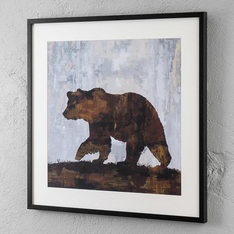 Картина-принт Фигура медведя Bear Shape Frame