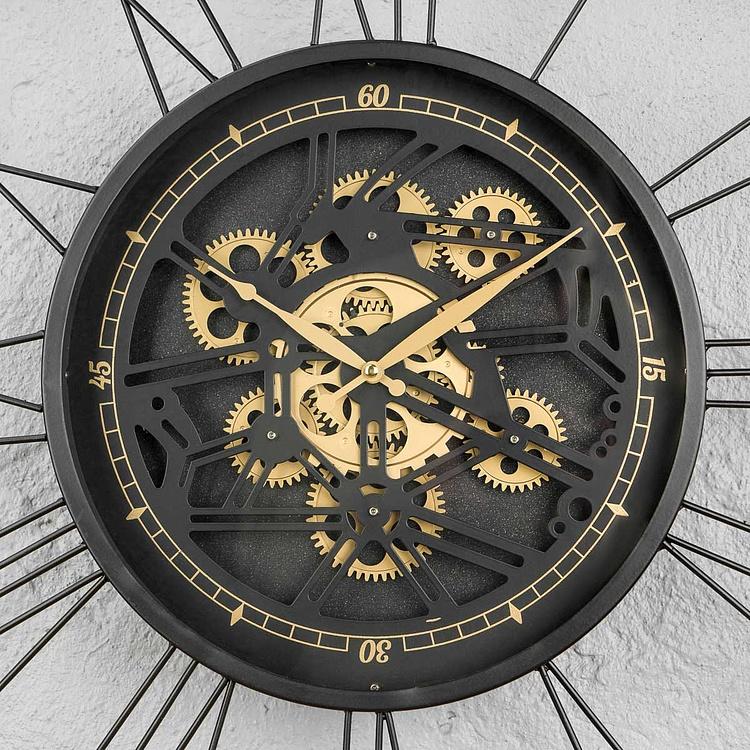 Настенные часы Индастриал с шестерёнками Industrial Wall Clock With Gears
