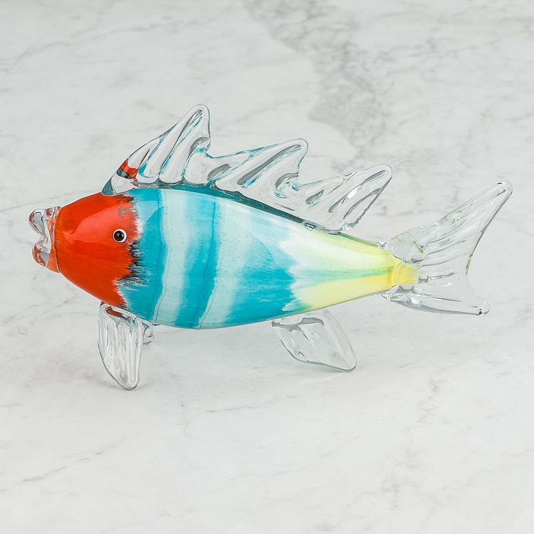 Статуэтка Разноцветная рыба Long Glass Fish Multicolor