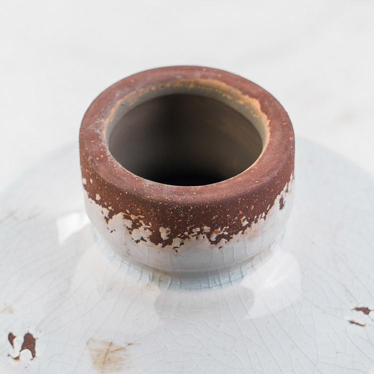 Низкая белая керамическая мини-ваза Бутыль Bottle Vase White Low