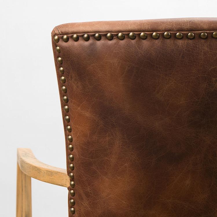 Стул Мами с подлокотниками, светлые ножки Mami Dining Chair With Arms, Oak Brown