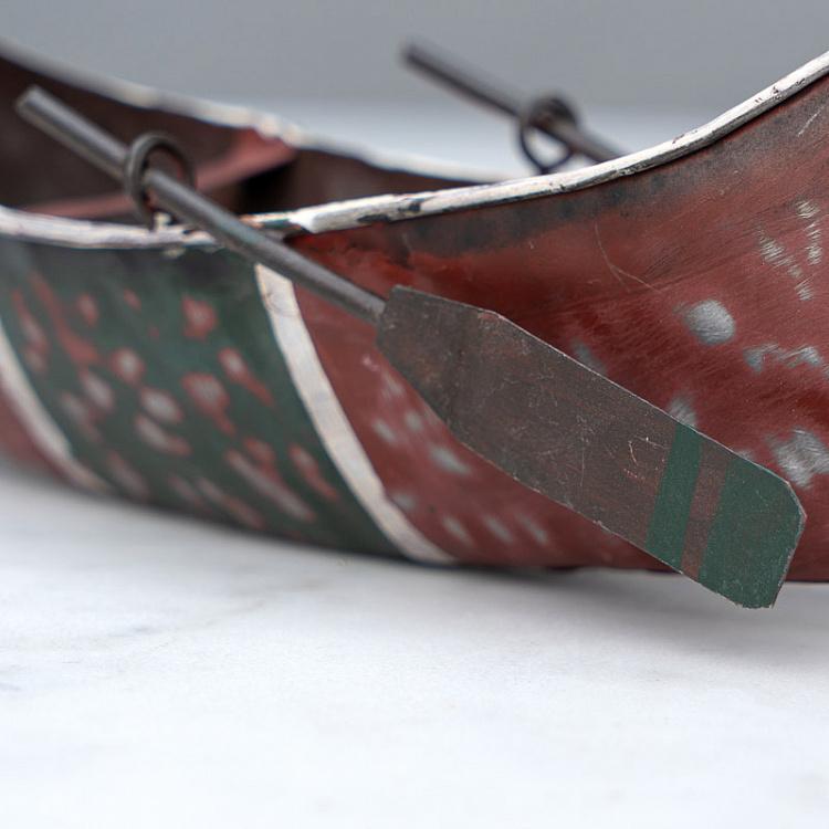 Подвесное украшение Красно-чёрное каноэ Hanging Metal Red And Black Canoe 19 cm
