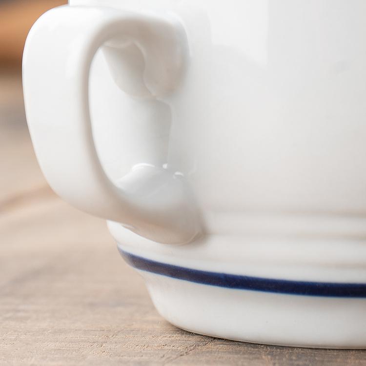 Чашка и блюдце для завтрака Синяя полоска Filo Blue Breakfast Cup And Saucer