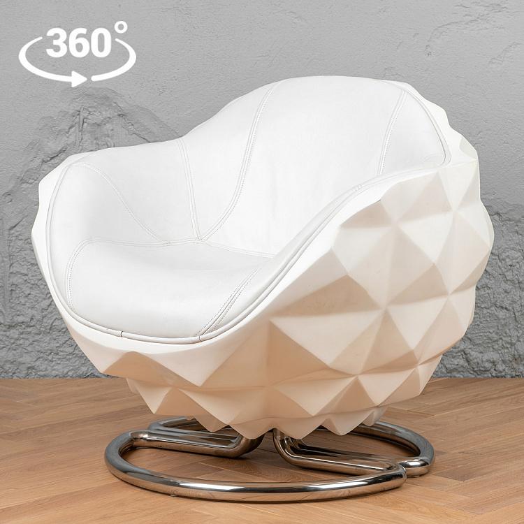 Вращающееся кресло Майнз белое матовое Mines Chair, Matte White