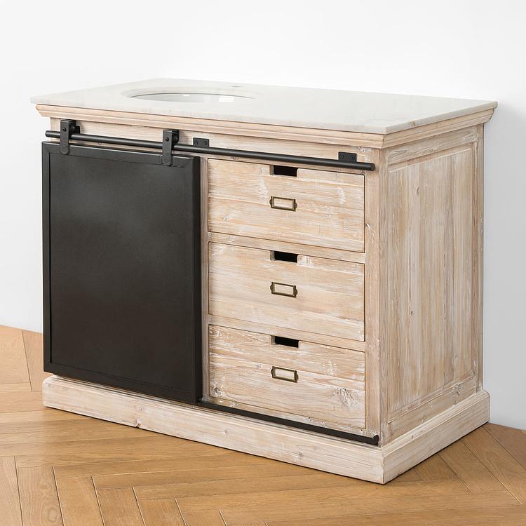 Тумба с раковиной и раздвижной дверью Карелия Karelia Single Vanity With Sliding Door DB