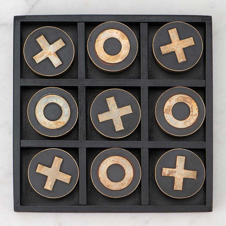 Настольная игра Крестики-нолики с латунными фишками OXO Game Resin And Brass