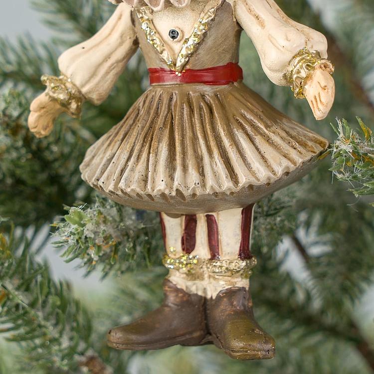 Набор из двух ёлочных игрушек Дети в костюме грибов Set Of 2 Mushroom Kids Red Brown 13 cm