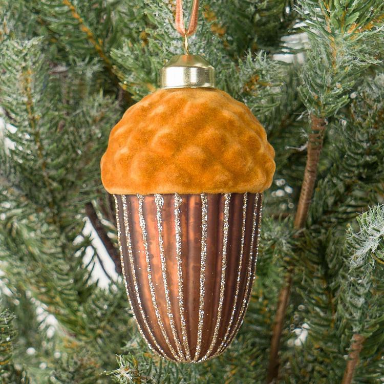Ёлочная игрушка Бронзовый жёлудь, M Acorn Ball Bronze 10 cm