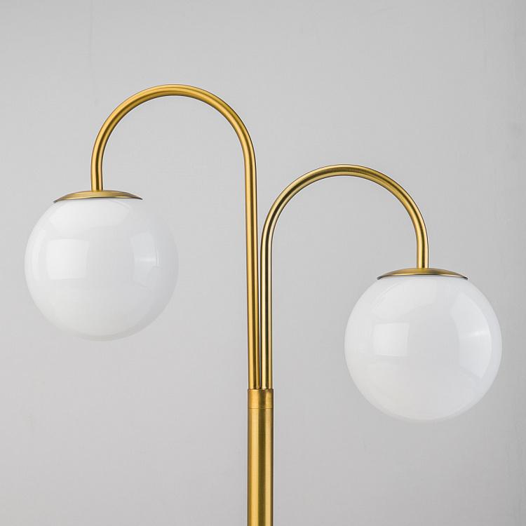 Настольная лампа с двумя плафонами Круазет Croisette Double Table Lamp Brass Finish