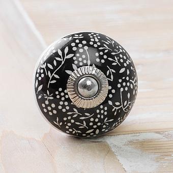 Мебельная ручка Black Meadow Round Ceramic Knob
