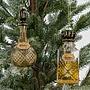 Набор из 2-х ёлочных игрушек Set Of 2 Glass Scotch Whisky Vodka Bottles Gold 14 cm
