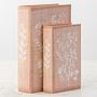 Набор из 2-х шкатулок Set Of 2 Book Boxes Linen Floral Motif