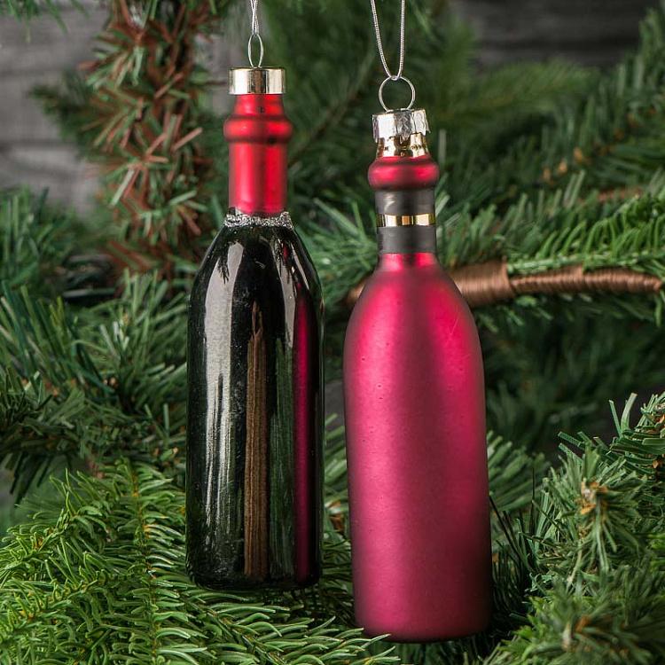 Набор из двух ёлочных игрушек Красное вино Set Of 2 Glass Hangers Red Wine 13,5 cm