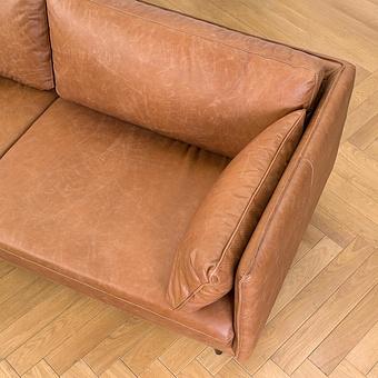 Трёхместный диван Rome 3 Seater натуральная кожа Chestnut Tan