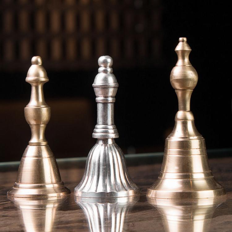 Набор из трёх ручных колокольчиков Set Of 3 Bells Brass Patina