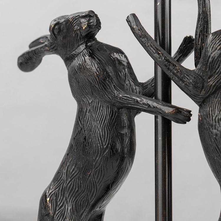 Настольная лампа с льняным абажуром Два зайца Table Lamp 2 Lievres With Shade