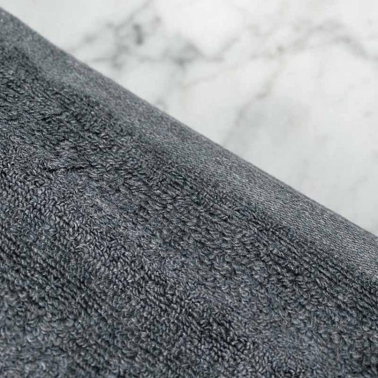 Антрацитово-серое ребристое махровое банное полотенце Пепел 70x140 см Ash Ribbed Bath Towel Anthracite 70x140 cm