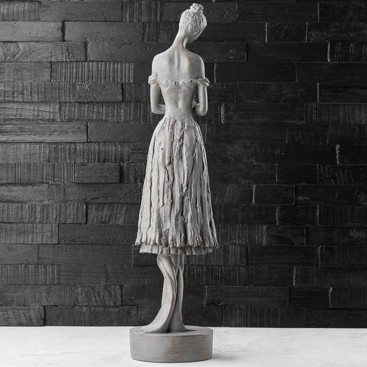 Светло-серая статуэтка Танцовщица Figure Dancer Antique Grey