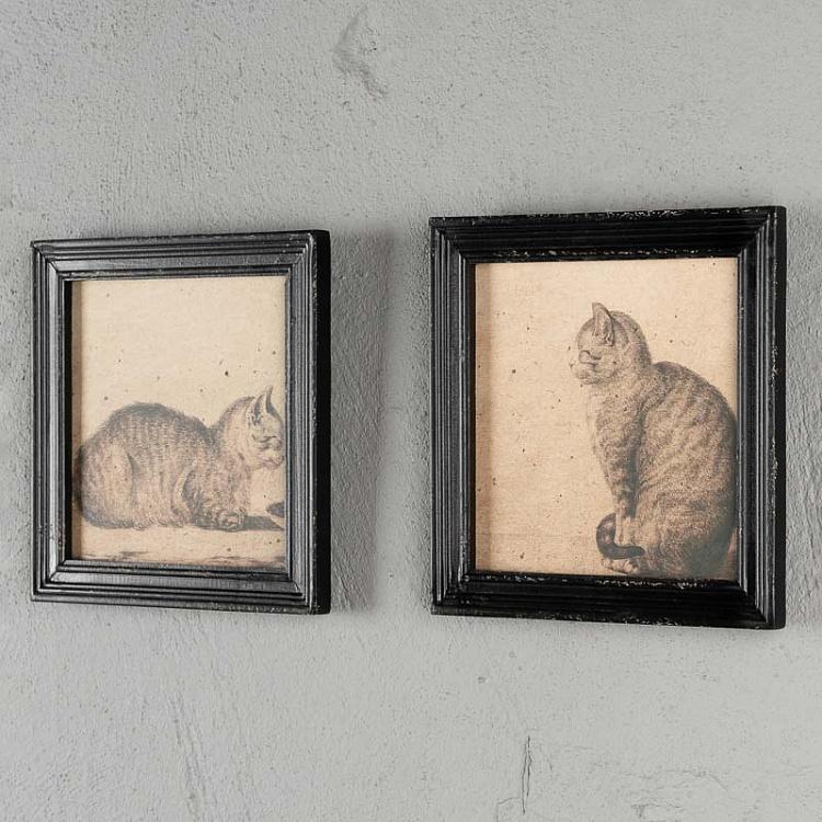 Набор из двух картин-принтов без стекла Коты Set Of 2 Frames With Cats Without Glass