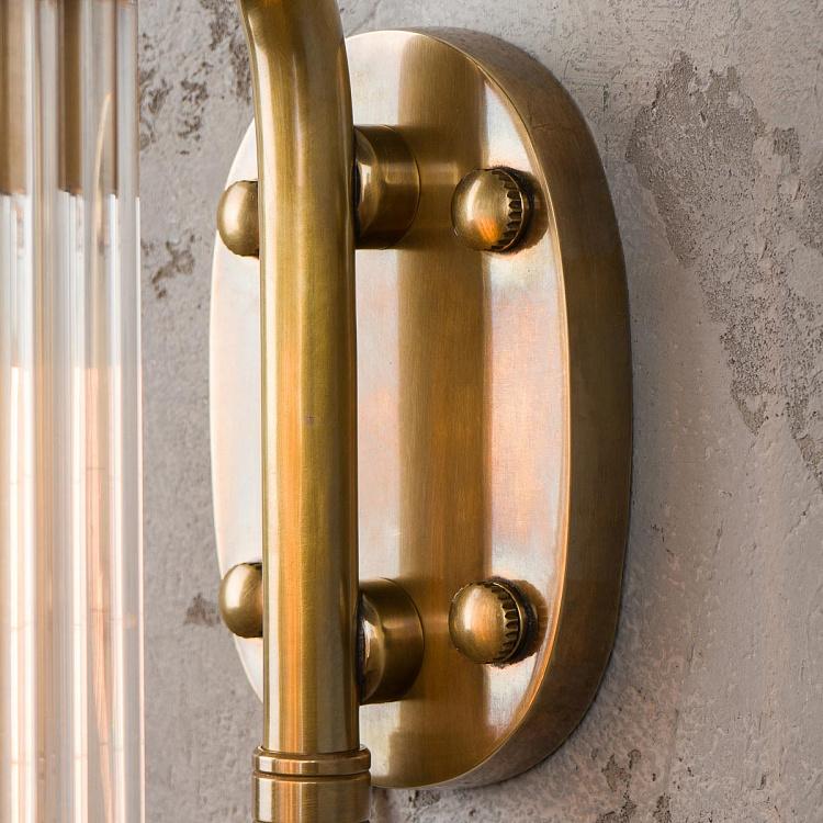 Бра из латуни со стеклянными стержнями Ватсон Watson Wall Lamp Brass Patina And Glass Tubes