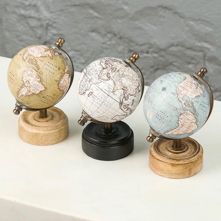 Набор из трёх винтажных глобусов, S Set Of 3 Vintage Globes Small