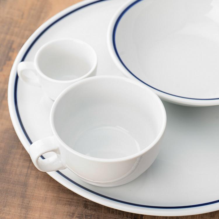 Круглая тарелка для пиццы Синяя полоска Filo Blue Round Pizza Plate