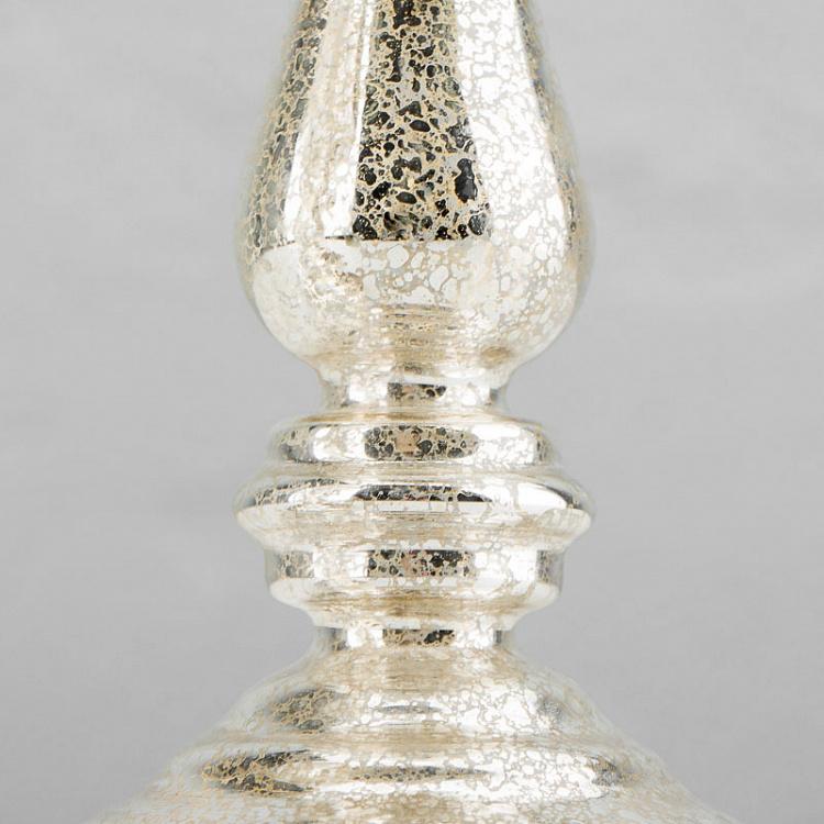 Набор из трёх подсвечников цвета шампань Set Of 3 Glass Antique Candle Holder Silver Champagne
