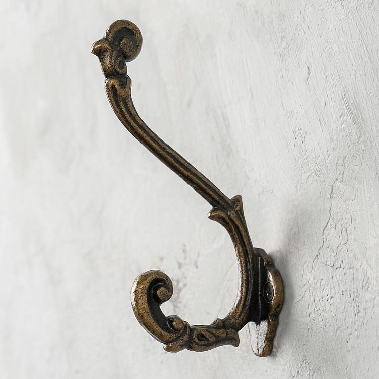 Двухрожковый чугунный крючок Французский стиль Ornate French Cast Iron Hook