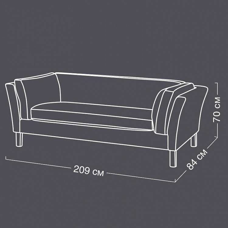 Трёхместный диван Томми, светлые ножки Tommy 3 Seater, Light Brown Wood D